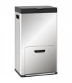 HOMCOM 3 Compartment Kitchen Bin, 56L Stainless Steel Pedal Bin with Wheels
