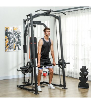 SPORTNOW Multi-Gym Smith Machine Power Cage for Home Gym Weight Lifting