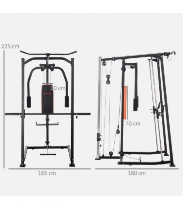 SPORTNOW Multi-Gym Smith Machine Power Cage for Home Gym Weight Lifting