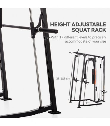 SPORTNOW Multi-Gym Smith Machine Power Cage for Home Gym Weight Lifting