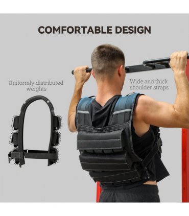 30KG Adjustable Weighted Vest with 30 Metal Weights, Running Weight Vest