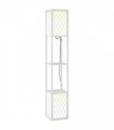 HOMCOM 2-Light Modern Floor Lamp with Shelves for Living Room, Bedroom, White