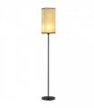 HOMCOM Standing Floor Lamp with Linen Shade for Living Room, Bedroom, Black
