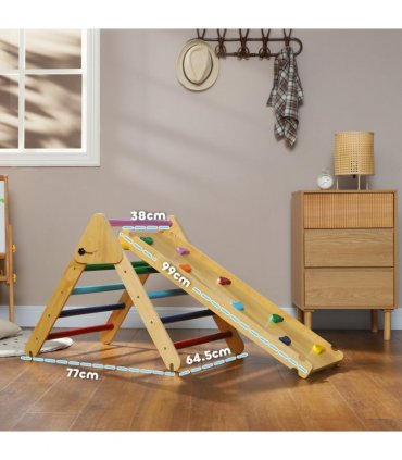 AIYAPLAY Toddler Climbing Frame, Wooden Indoor Pikler Triangle Set