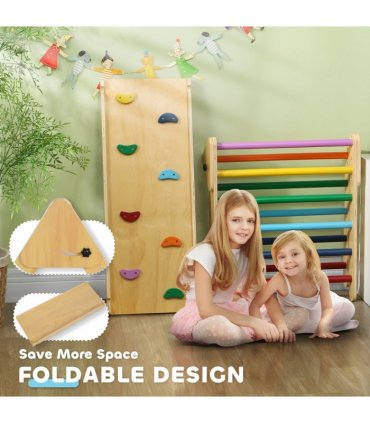 AIYAPLAY Toddler Climbing Frame, Wooden Indoor Pikler Triangle Set