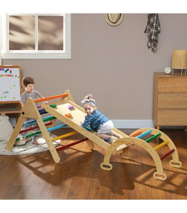AIYAPLAY 5 in 1 Toddler Climbing Frame with Ramp, Arch, for 18-48 Months