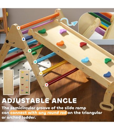 AIYAPLAY 5 in 1 Toddler Climbing Frame with Ramp, Arch, for 18-48 Months