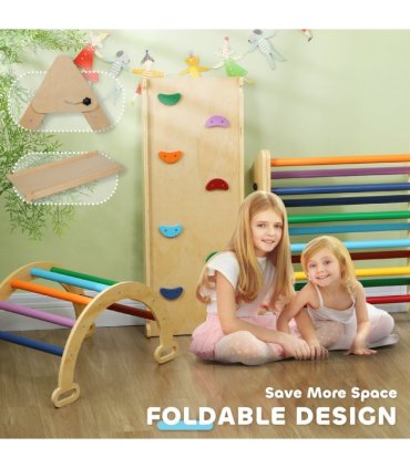 AIYAPLAY 5 in 1 Toddler Climbing Frame with Ramp, Arch, for 18-48 Months