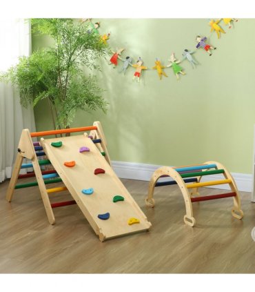AIYAPLAY 5 in 1 Toddler Climbing Frame with Ramp, Arch, for 18-48 Months