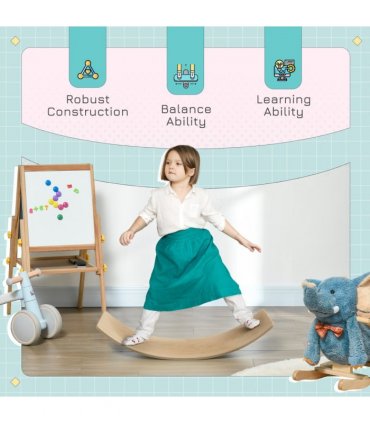 AIYAPLAY Kids Wooden Balance Board for Children, for 3-8 Years Old, Natural