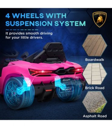 AIYAPLAY Lamborghini Revuelto Licensed Ride On Car, with Suspension, Pink