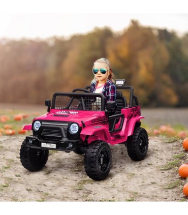 AIYAPLAY Kids Ride On Car, 12V Electric Truck w/ Suspension - Pink