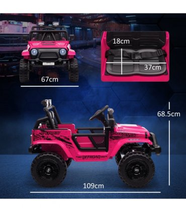 AIYAPLAY Kids Ride On Car, 12V Electric Truck w/ Suspension - Pink