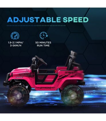 AIYAPLAY Kids Ride On Car, 12V Electric Truck w/ Suspension - Pink