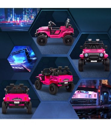 AIYAPLAY Kids Ride On Car, 12V Electric Truck w/ Suspension - Pink