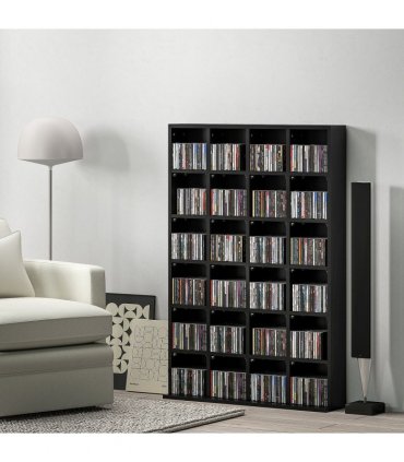 HOMCOM DVD CD Media Storage Rack, Video Display Unit, 89 x 130.5 cm, Black