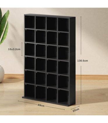 HOMCOM DVD CD Media Storage Rack, Video Display Unit, 89 x 130.5 cm, Black