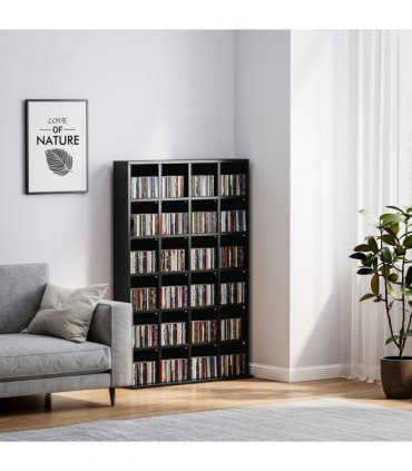 HOMCOM DVD CD Media Storage Rack, Video Display Unit, 89 x 130.5 cm, Black