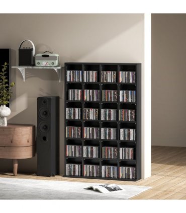 HOMCOM DVD CD Media Storage Rack, Video Display Unit, 89 x 130.5 cm, Black