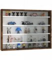 HOMCOM 5-Tier Wall Display Shelf Unit Cabinet w/ Shelves Glass Doors brown