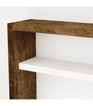HOMCOM 5-Tier Wall Display Shelf Unit Cabinet w/ Shelves Glass Doors brown