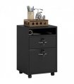 HOMCOM 60cm Storage Cabinet with Drawers and Open Shelf, Black