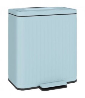 HOMCOM 2 x 20L Double Rubbish Bin, Pedal Bin with Soft-Close Lid, Light Green
