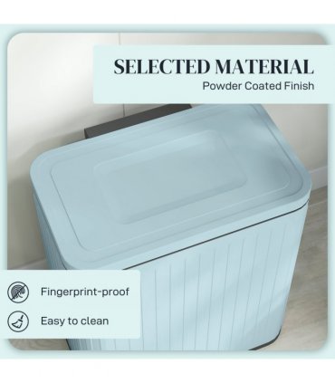 HOMCOM 2 x 20L Double Rubbish Bin, Pedal Bin with Soft-Close Lid, Light Green