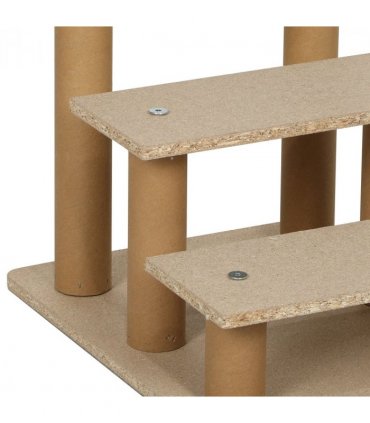 PawHut Three-Step Portable Dog Stairs with Washable Plush Cover, for Small Pets