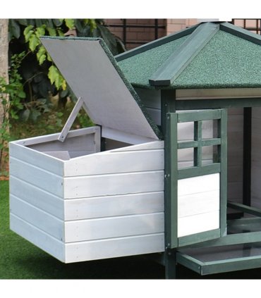 PawHut Chicken Coop Hen Poultry House w/ Nesting Box Outdoor Run Patio Wooden