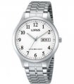 Lorus Mens Day Date White Dial Big Number Stainless steel Bracelet Watch RXN01DX5