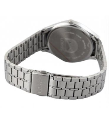 Lorus Mens Day Date White Dial Big Number Stainless steel Bracelet Watch RXN01DX5