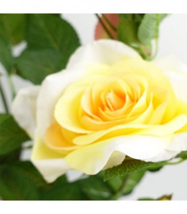 50cm Artificial Yellow Rose Plant