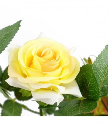 50cm Artificial Yellow Rose Plant