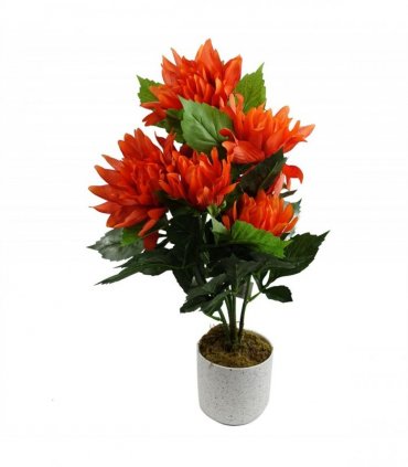 55cm Artificial Red Dahlia Pinnata
