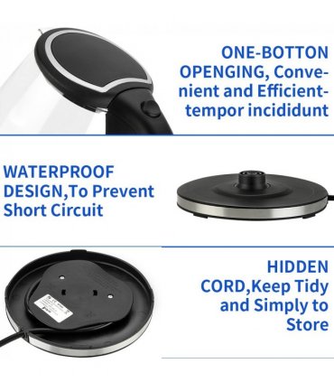 [Same model: 94353526] HD-1857-A 220V 2000W 1.8L Electric Glass Kettle UK Plug