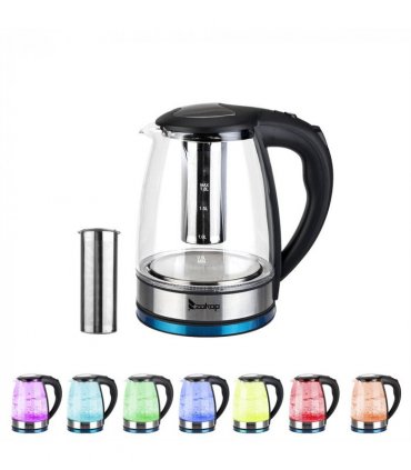 [Same model: 22701299]ZOKOP HD-1861-A 220V 2000W 1.8L Electric Glass Kettle UK Plug