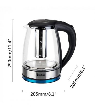 [Same model: 22701299]ZOKOP HD-1861-A 220V 2000W 1.8L Electric Glass Kettle UK Plug