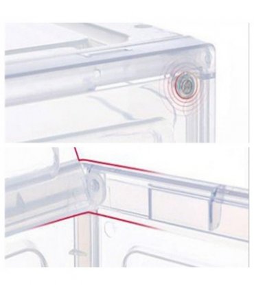 6 Pack Transparent Shoe Storage Boxes Hard Plastic Stackable Shoe Box Organiser