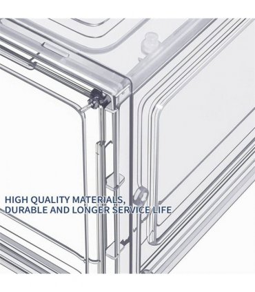 6 Pack Transparent Shoe Storage Boxes Hard Plastic Stackable Shoe Box Organiser