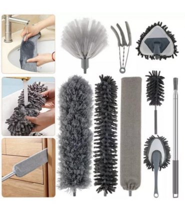 9pcs Extendable Feather Duster Long Telescopic Duster Magic Static Duster Brush
