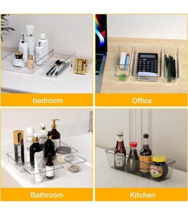 25Pcs Draw Organiser Plastic Box Desk Drawer Fridge Trays Makeup Storage Divider