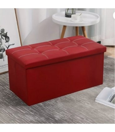Folding Storage Ottoman Cushion Bench Seat Toy Box 76cm