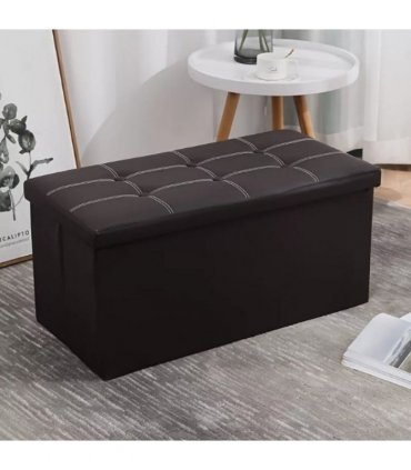 Folding Storage Ottoman Cushion Bench Seat Toy Box 76cm