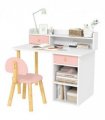 AIYAPLAY Kids Desk and Chair Set for Studying, Reading and Drawing - Pink