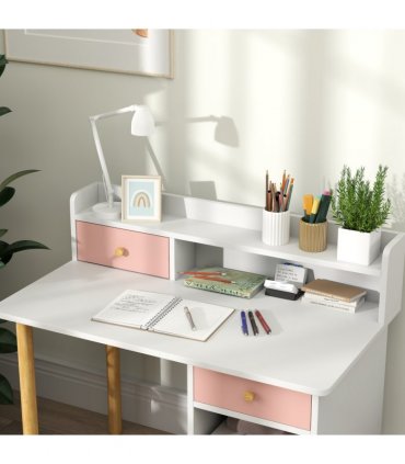 AIYAPLAY Kids Desk and Chair Set for Studying, Reading and Drawing - Pink