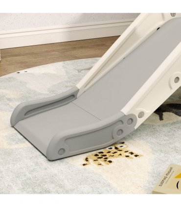 AIYAPLAY 3 in1 Kids Slide with Basketball Hoop, Climber, Cream White