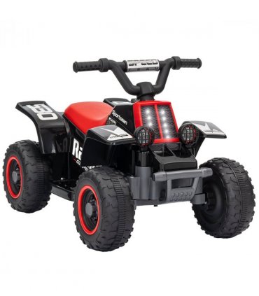 AIYAPLAY 6V Electric Quad Bike for Kids w/ Forward Backward, Black and Red