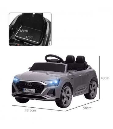AIYAPLAY Audi Q8 e-tron Sportback Kids Electric Car w/ Remote - Grey