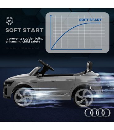 AIYAPLAY Audi Q8 e-tron Sportback Kids Electric Car w/ Remote - Grey